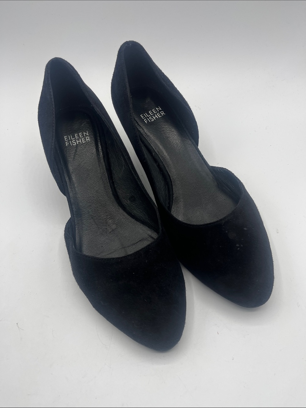 Eileen Fisher Black Suede 2” Block heels